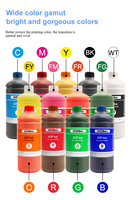 1000ml 9 couleurs non sédiment fluorescent Rgbo Cmyk blanc DTF jeu d'encre pigmentée pour imprimante epson Xp600 I3200 I1600 Dx7 L805 L1800