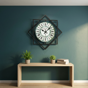 Modern Geometric Wall <b>Clock</b> Metal Frame Analog Quartz Silent Living Room Decor - Product Image 4