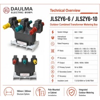 Transformateur combiné CT/VT 10 kV JLSZY6-10 200/5A classe 0.2S pour le choix de projets de comptage extérieur