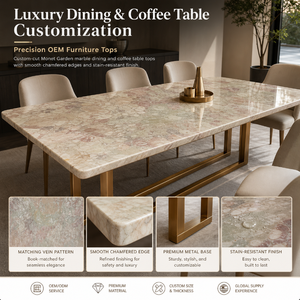 Dalles de marbre naturel en gros pour tables à manger, tables basses, murs décoratifs, escaliers et revêtements de sol pour villas, hôtels, clubs – Vente en gros, sur mesure, OEM - Product Image 3