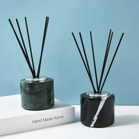 Diffuseur de parfum en marbre naturel de luxe, flacon vide et emballage en boîte, ensemble de diffuseur de parfum et de bougie en gros