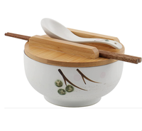 2025 bols à ramen japonais bol à riz japonais bol à nouilles ramen en céramique blanche japonaise avec baguettes et cuillères