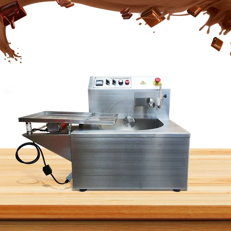 Çikolata tavlama makinesi ticari kullanılan 8KG kapasiteli çikolata eritme makinesi, çikolata yapma makinesi ile titreşim masası