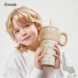 Vaso Térmico Infantil de 14oz, Acero Inoxidable, con Pajita y Asa, para la Escuela, Guardería, Set de Regalo - Product Image 6