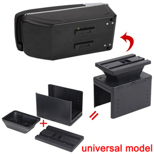 Center <b>Console</b> Organizer Car Armrest Single Double Layer Storage Box With USB Charger Car Accessories New Design Universal <b>Black</b> - Product Image 3