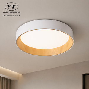 Plafonnier LED rond moderne avec télécommande, intensité variable, en acrylique et fer, à montage en surface, pour maison, chambre et salon - Product Image 1