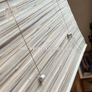Bamboo Linen Roman Blinds Narrow Blade Light Filtering Ceiling Installation Custom Sizes Available Eco Friendly - Product Image 4
