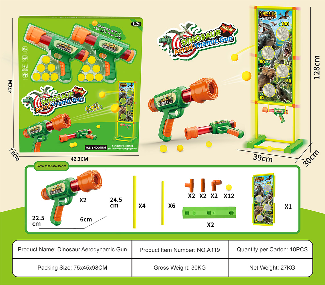 Pistolet dinosaure A119-green