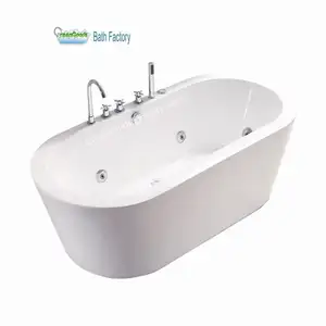 CE Modern 1400 mm Sizes Freestanding Tub Spa Massage Bathtub with light and Headrest Pillow