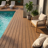 Planche de terrasse en PVC WPC 141x24mm, durable, imperméable, à emboîtement, pour jardin extérieur, piscine, avec couleur personnalisable