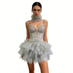 Ensembles de princesse en maille de strass et spandex <span class=keywords><strong>pas</strong></span> chers pour femmes, soutien-gorge et jupes <span class=keywords><strong>tutu</strong></span>, costumes de scène, tenues de danse exotiques pour stripteaseuses adultes - Product Image 1