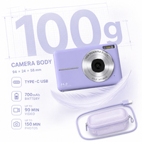 Cámara Digital 1080P FHD CCD 44MP con Zoom 16X, Resistente al Agua, Batería Recargable, Cámara Compacta para Vlogging para Niños, Estudiantes y Principiantes