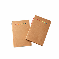 Ensemble de carnets minimalistes en kraft détachable pour le bureau, combinaison multifonctionnelle avec stylos, notes adhésives et index.