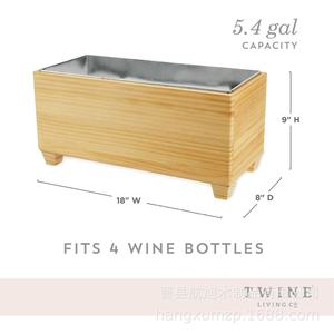 Wooden Outdoor <b>Ice</b> Bucket Rectangle Insulated <b>Cooler</b> For Beverages Party Use - Product Image 4