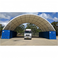 Offre Spéciale 40Ft X 40Ft Haven Hangar Cover Auvent personnalisé Structure métallique Conteneur d'expédition Abri d'auvent en métal à treillis unique