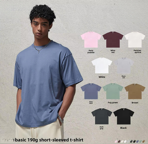 Camiseta Básica de Algodón para Hombre, Holgada, con Logotipo Personalizado, Estilo Urbano, Manga Corta, Color Sólido, Transpirable, Nueva Colección 2026 - Product Image 5