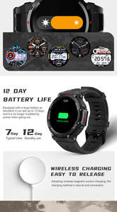 Montre connectée ZW25 1,52 pouces, appels Bluetooth, longue durée de vie de la batterie, plus de 90 modes sportifs, contrôle de la musique, appareils portables, étanche, montre connectée ZW25 - Product Image 5