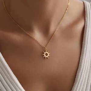 Gold Tiny <strong>Sunshine</strong> Celestial Pendant Necklace Christmas <strong>Gift</strong> for Her - Product Image 1