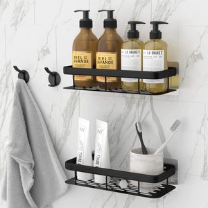 Estante de pared de baño adhesivo organizado para cocina casera de lujo estantes de carrito de ducha para baño, almacenamiento de estante de inodoro