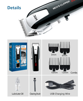 Cortadora de Pelo Profesional HTC CT-8088 para Barberos, Recortadora de Pelo Eléctrica Inalámbrica, Cortadora de Pelo Magic Clipper