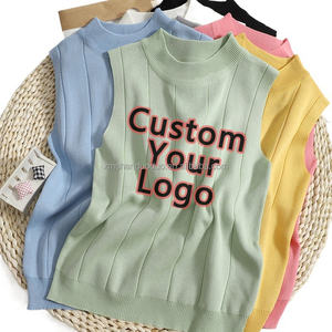 Gilet girocollo senza maniche con Logo personalizzato di alta qualità canottiere primaverili Casual da <span class=keywords><strong>donna</strong></span> - Product Image 1