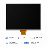 Pantalla LCD TFT TMK de 12.1 Pulgadas, 1024x768 LVDS 20 Pines JD9168S-M11000 Nits -30~85 IPS LED Integrada para HMI Industrial