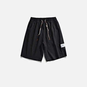 Pantalon long cinq quarts élégant d'été à motif solide pour hommes taille élastique non déformable ne se décolore pas facilement All Match Casual Shorts - Product Image 3