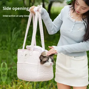 Bolsa de transporte para cachorros pequeños con múltiples bolsillos, bolsa de malla transpirable para perros, cojín suave, bolsa de viaje para mascotas para gatos, perros, conejos - Product Image 2