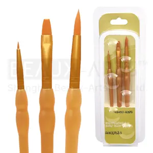 Cancelleria Nylon dorato artista pennello filamento manico in plastica Set di pennelli forniture artistiche