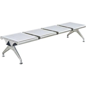 Sillas de espera Ssyou, fila de sillas metálicas para espacios públicos, color gris plateado, modelo SD 901 - Product Image 4