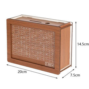 Professionnel personnalisé ODM bois argent boîte d'épargne personnalisé comptoir en bois tirelire pour enfants adultes cadeau - Product Image 5