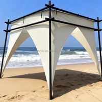 Tente de camping pyramidale en toile de coton 1200D, double couche, quatre saisons, design Glamping, portable, grande auvent pare-soleil pour l'extérieur