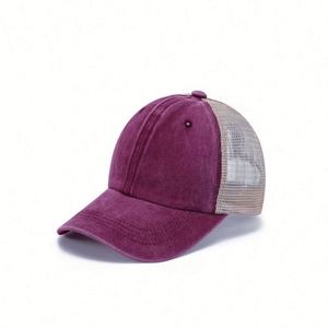 Vintage Washed Distressed Snapback Baseball <b>Hat</b> <b>for</b> Men Women Structured Cotton Soft Mesh Flexible Visor Promotion Gift - Product Image 2