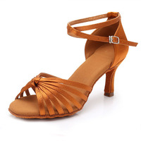 Chaussures de danse latine à talons hauts pour femmes adultes, chaussures de danse souples en satin pour dames, chaussures de danse de salon, chaussures d'acrobatie latine