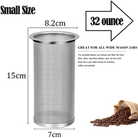 Infuseur à thé et fruits réutilisable en acier inoxydable en forme de cône 8*125CM pour café infusé à froid, café glacé, limonade