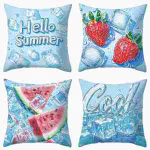 Four-piece Summer <b>Heat</b> Relief element Throw Pillowcase Material Cushion Cover Living Room Sofa <b>Pillow</b> Cases Home Cool Fabric - Product Image 6