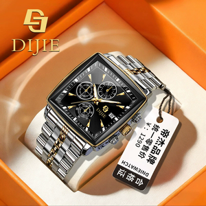 Montre BINBOND 911 pour homme, montre-bracelet étanche, lumineuse, de luxe, chronographe carré, quartz, montres pour hommes - Product Image 5