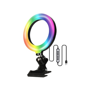 Clip de Selfie de haute qualité 8W 6 pouces sur anneau vidéo RVB lumière de remplissage de Selfie réglable pour <span class=keywords><strong>tablette</strong></span> d'ordinateur portable - Product Image 1