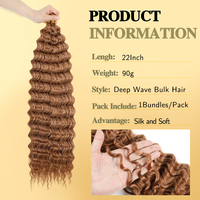 Cheveux synthétiques à crocheter Deep Wave, style bohème, torsades profondes, 24 pouces, 100g, fibre haute température, extension de tresses ondulées effet océan, bouclées