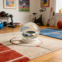 Boules à neige personnalisées de Noël, sculptures en résine de luxe faites à la main et peintes à la main sur le thème du tournoi mondial de football