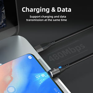 Kabel Data pengisi daya ponsel 3 dalam 1, kabel Data PD pengisian daya cepat, kabel Data pengisi daya ponsel 60W rotasi 20% USB-C 9pin, diskon 360 - Product Image 4