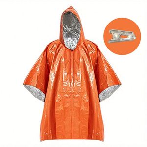 เสื้อกันฝนฉุกเฉินแบบใช้แล้วทิ้ง สีส้ม ชิ้นเดียว ช่วยชีวิตได้ เหมาะสำหรับการตั้งแคมป์ ปีนเขา ป้องกันอาการหนาวจัด ใช้ได้ทุกฤดู - Product Image 1