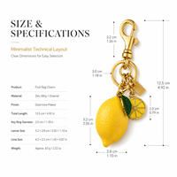 Porte-clés en résine en forme de citron, pendentif réaliste, breloque de sac, porte-clés de voiture pour femme, cadeau de couple, accessoire d'été, prêt à expédier