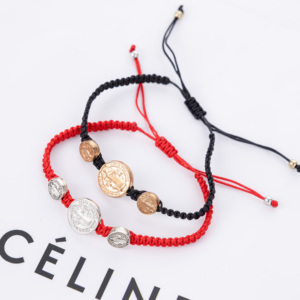 Bracelets tissés simples pour hommes et femmes, chrétiens catholiques, Saint Benoît - Product Image 3