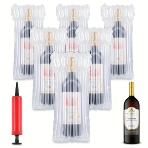 Sacs à colonnes d'air pour vin, paquet de 6, 7 colonnes, 39 cm, emballage antichoc pour la protection des bouteilles, expédition express - Product Image 1