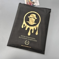 Sac à fermeture éclair personnalisé réutilisable imprimé t-shirt/sweat-shirt/jeans Sac à fermeture éclair noir givré Sac d'emballage en plastique à fermeture éclair logo