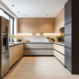 Meubles de cuisine modulaires américains sur mesure 2025, design moderne, laque mate, prêts à assembler - Product Image 5