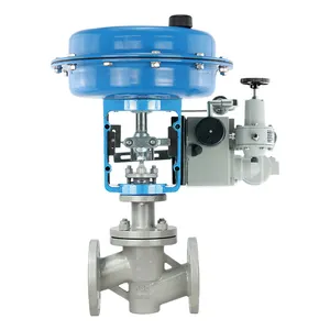 Integral Type Pneumatic Single Seated Control Valve PN40 Flange Cast Steel F46 Modulating Control Valve 4-20ma Positioner