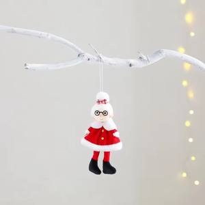 1pcs Nouvelles décorations <span class=keywords><strong>de</strong></span> Noël créatives, pendentifs en peluche Père Noël et grand-mère, petites figurines et cadeaux du Nouvel An - Product Image 4