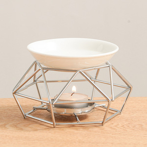 Giá đỡ nến tealight hình học bằng vàng trang trí tiệc cưới, làm vật trang trí trung tâm bàn, chất liệu sắt kim loại, dùng đốt tinh dầu thơm. - Product Image 2